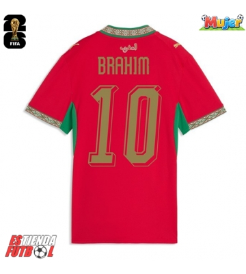 Marruecos Brahim Diaz #10 Primera Equipación Mujer Mundial 2026 Manga Corta